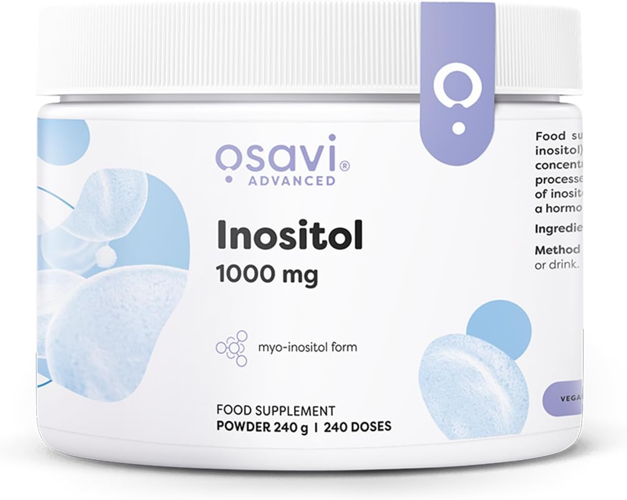 Opakowanie Osavi Inositol Powder 1000 mg 240 g