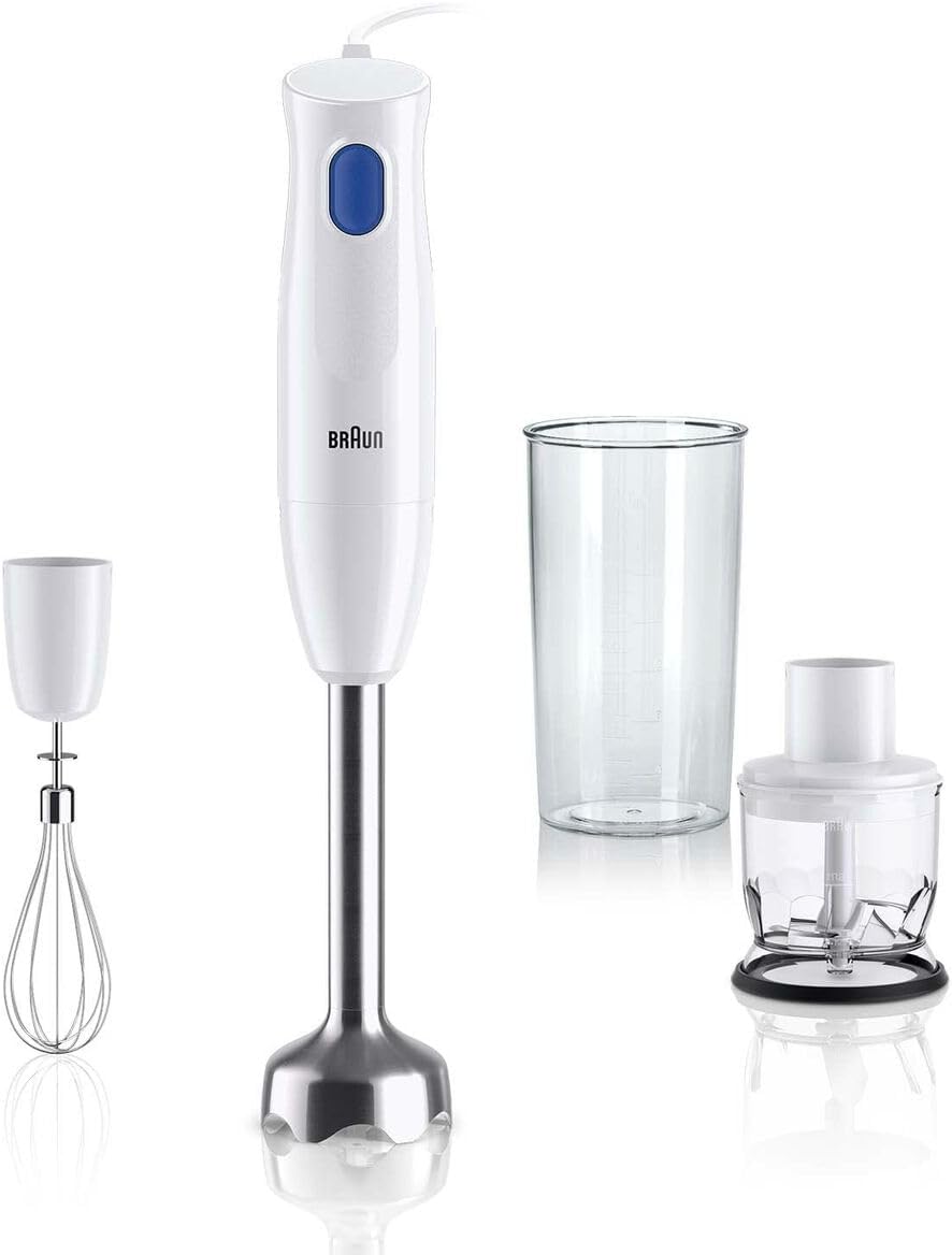 Braun MQ10.202M MultiQuick 1 blender ręczny z rozdrabniaczem, trzepaczką i kubkiem