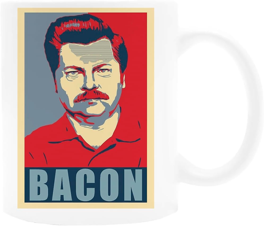 Ron Swanson Bacon Biały Kubek Ceramiczny Kubek Do Picia Napojów