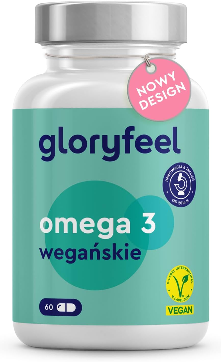 Wegańskie kapsułki Omega-3 z oleju z alg Gloryfeel