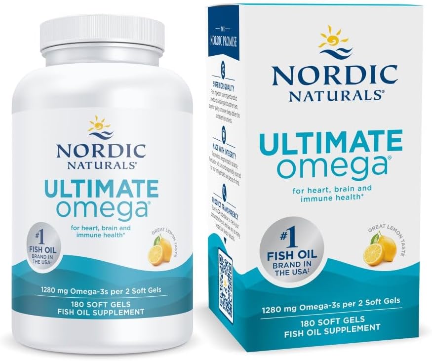 Nordic Naturals Ultimate Omega, 1280 mg olej rybny, 180 miękkich żeli