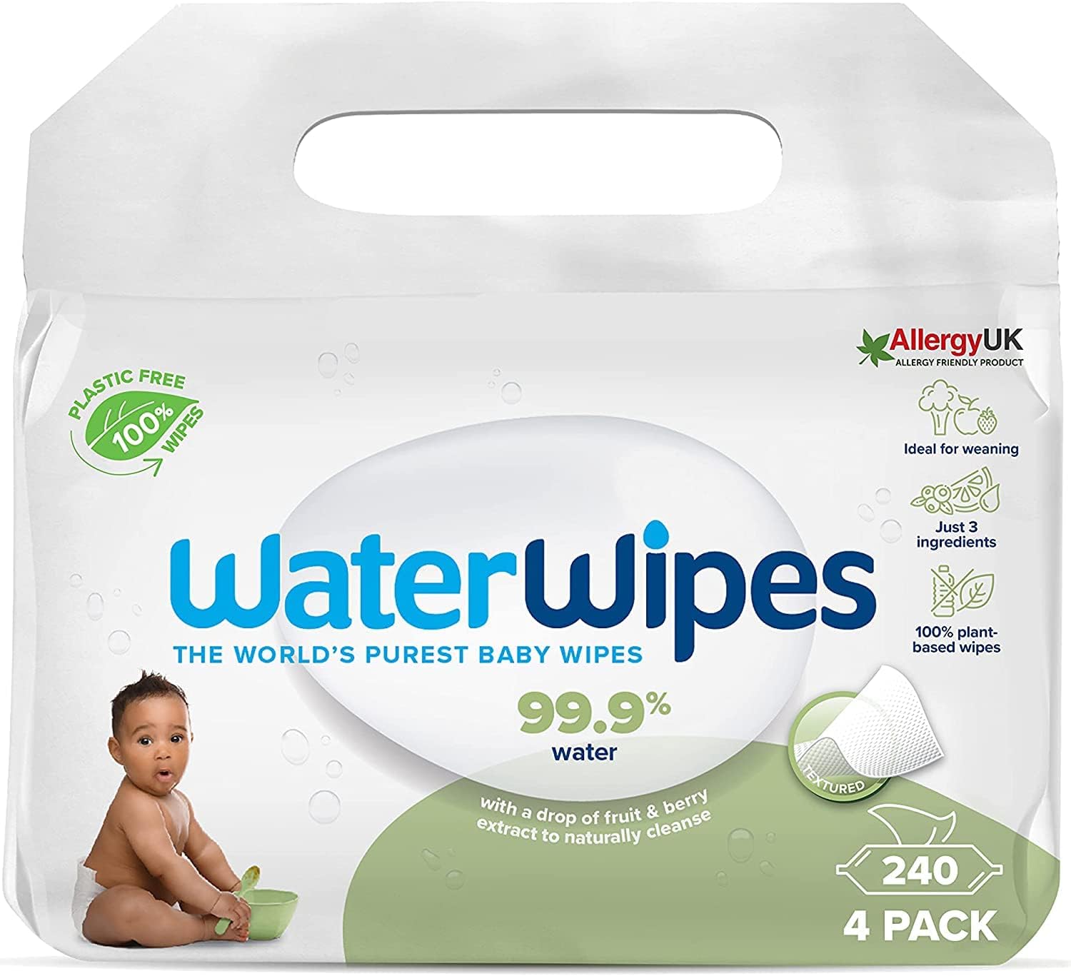 WaterWipes Textured Clean - Chusteczki Nawilżane