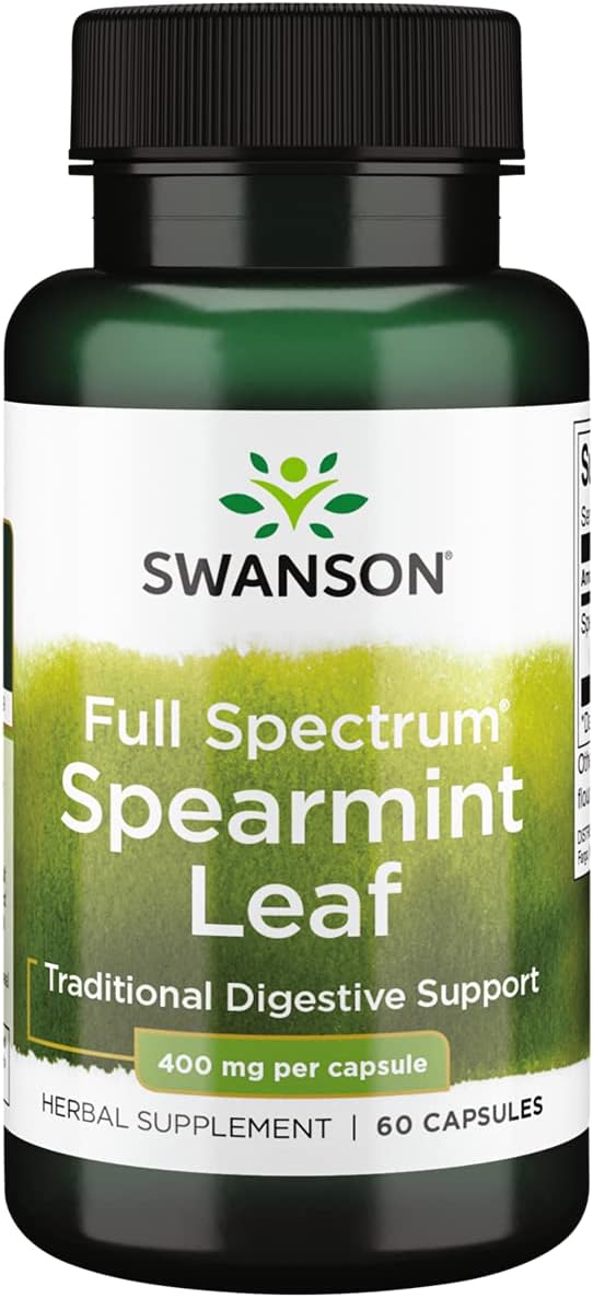 Mięta zielona Full Spectrum Spearmint Leaf 400mg 60 kapsułek SWANSON