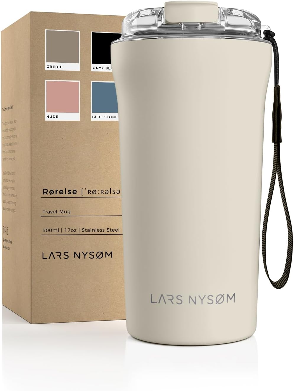 LARS NYSØM Thermo Coffee Mug-to-go, Almond Beige 500 ml