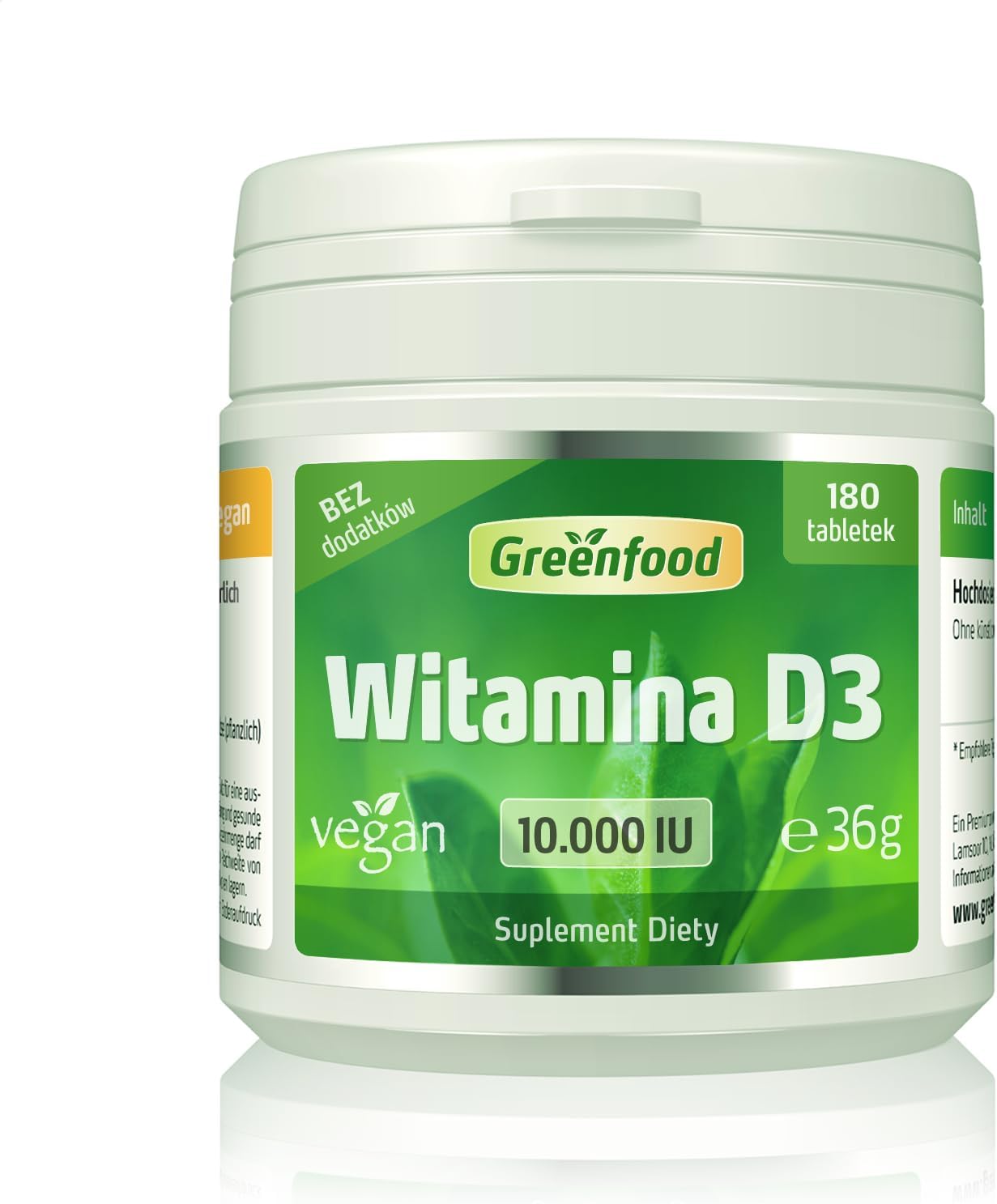 Greenfood Witamina D3 Depot, 10.000 IU – 180 tabletek