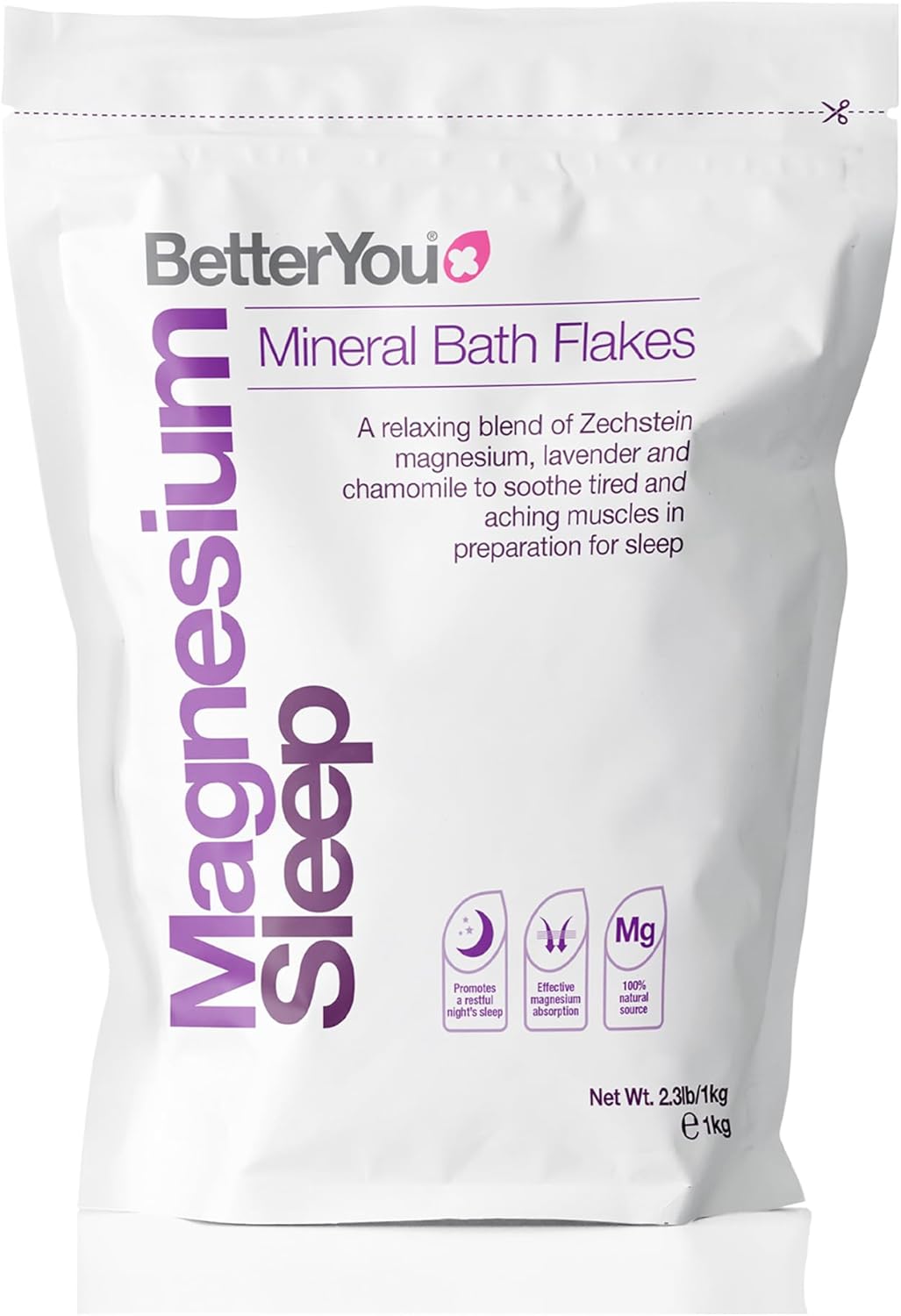 BetterYou Mineralne płatki do kąpieli, magnez Sleep 1 kg