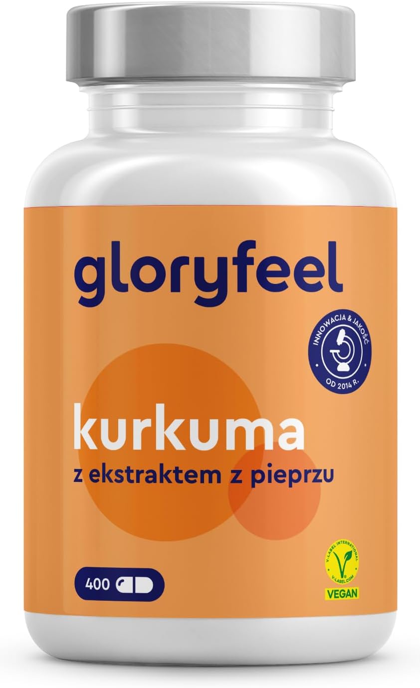 Kurkuma 400 kapsułek (13 miesięcy) - Gloryfeel