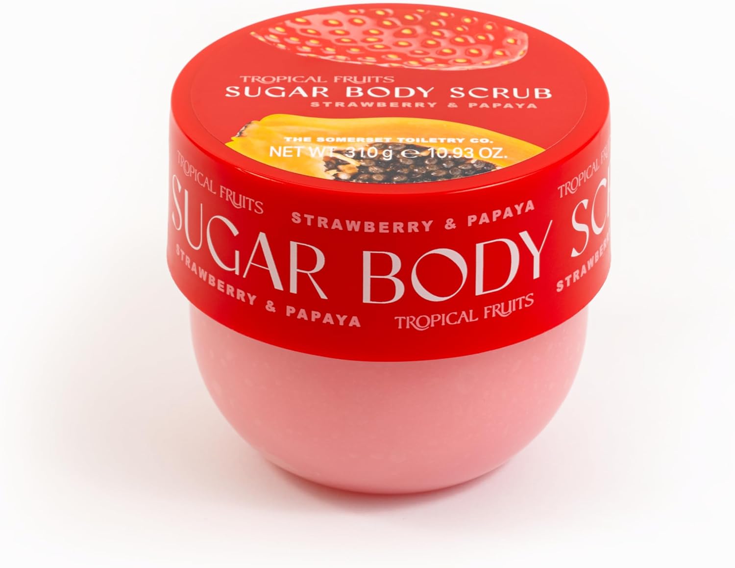 Tropical Fruits Gentle Exfoliating Sugar Body Scrub Strawberry and Papaya 310g