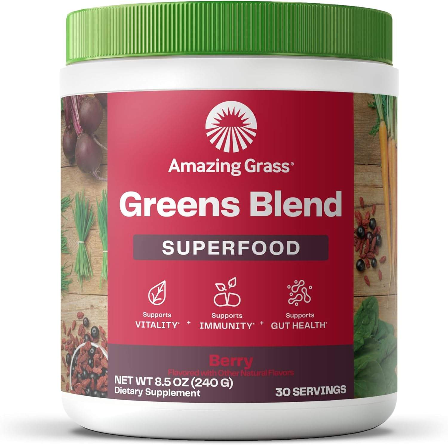 Amazing Grass Organic Berry Green SuperFood 30 Servings