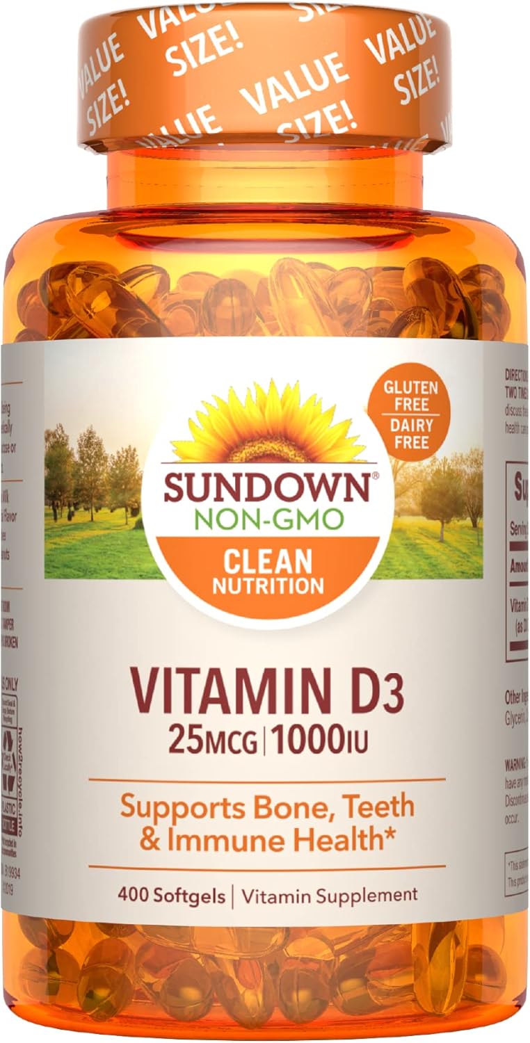 Sundown Naturals Witamina D3 1000 IU – Opakowanie 400 Plastrów