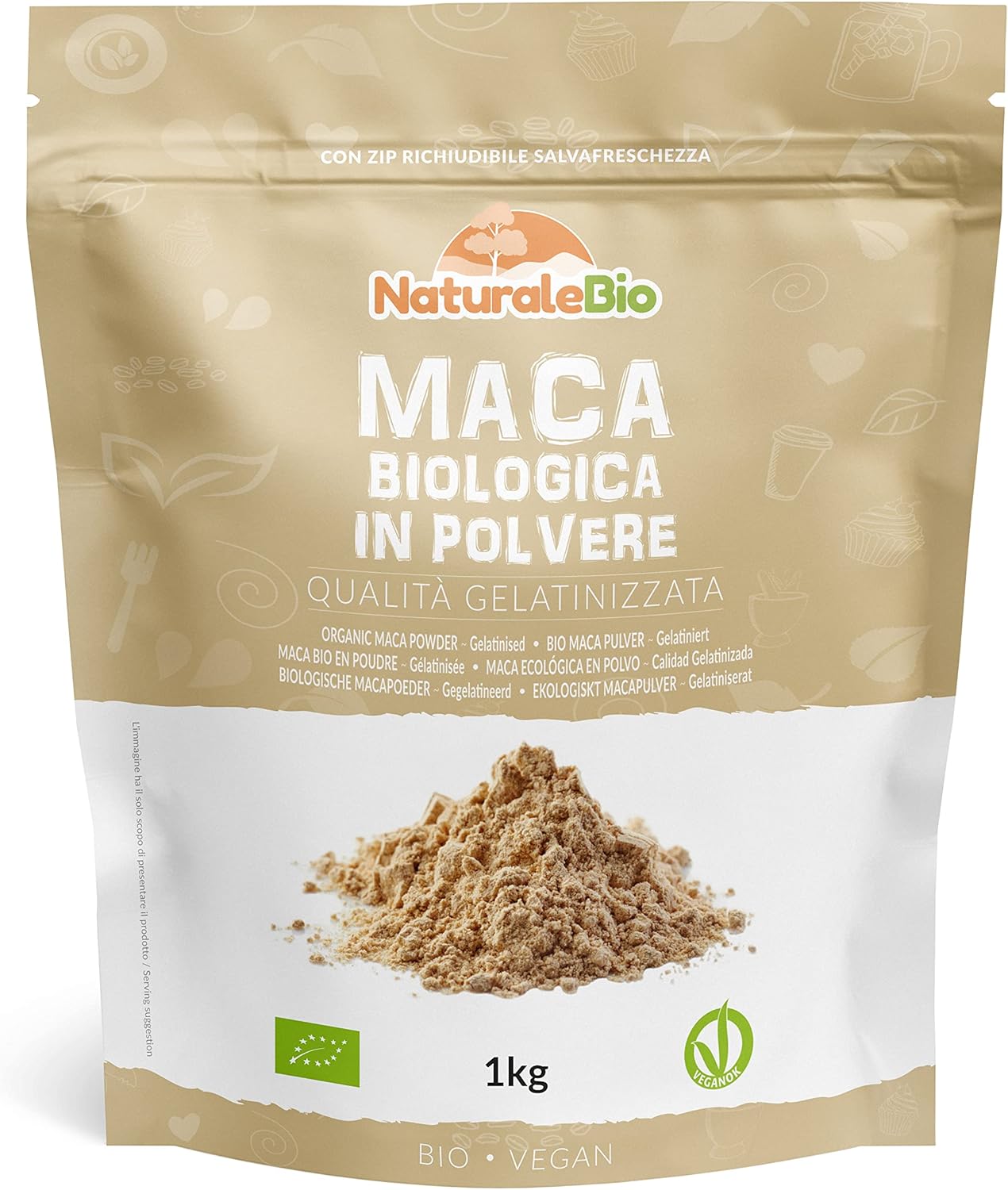 NaturaleBio Maca peruwiańska w proszku 1000g opakowanie