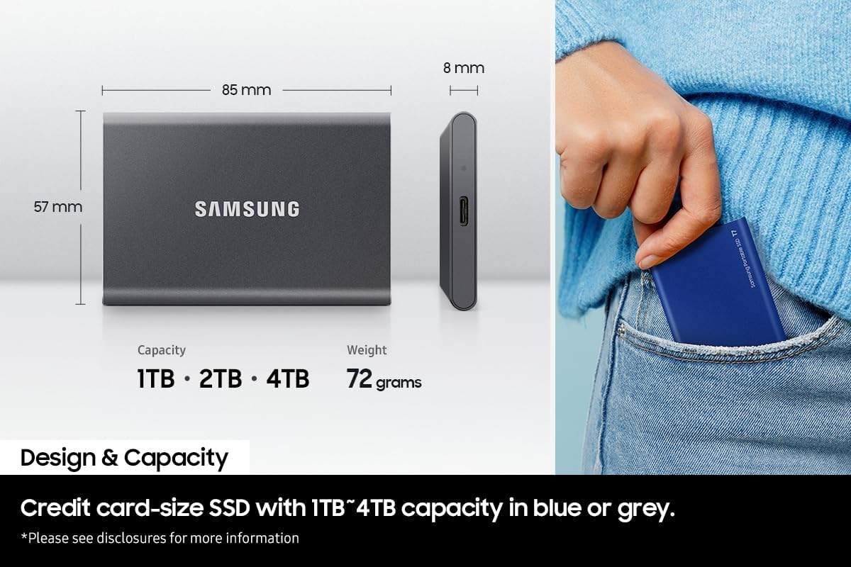 Samsung T7 Portable SSD zbliżenie