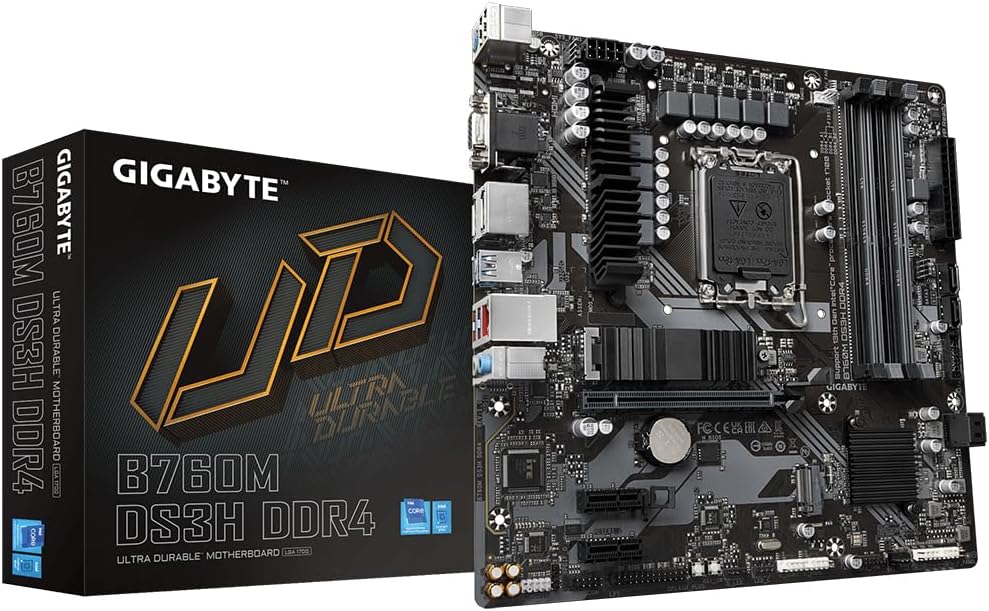 Gigabyte B760M DS3H DDR4 - widok z przodu