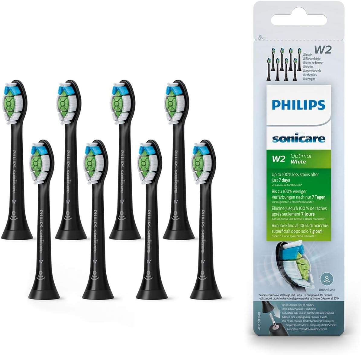 Głowki szczoteczki sonicznej Philips Sonicare Original W2 Optimal White Standard - opakowanie 8 sztuk