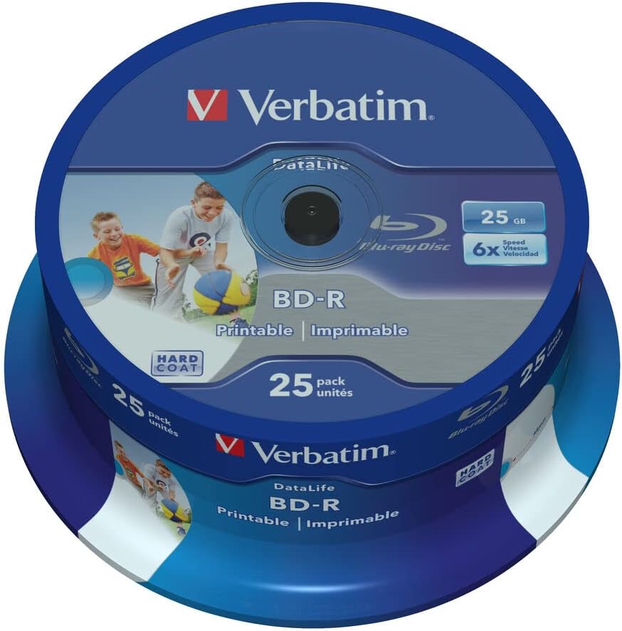 Verbatim 25 GB BD-R SL Datalife dyski z 25-pakiem wrzecion