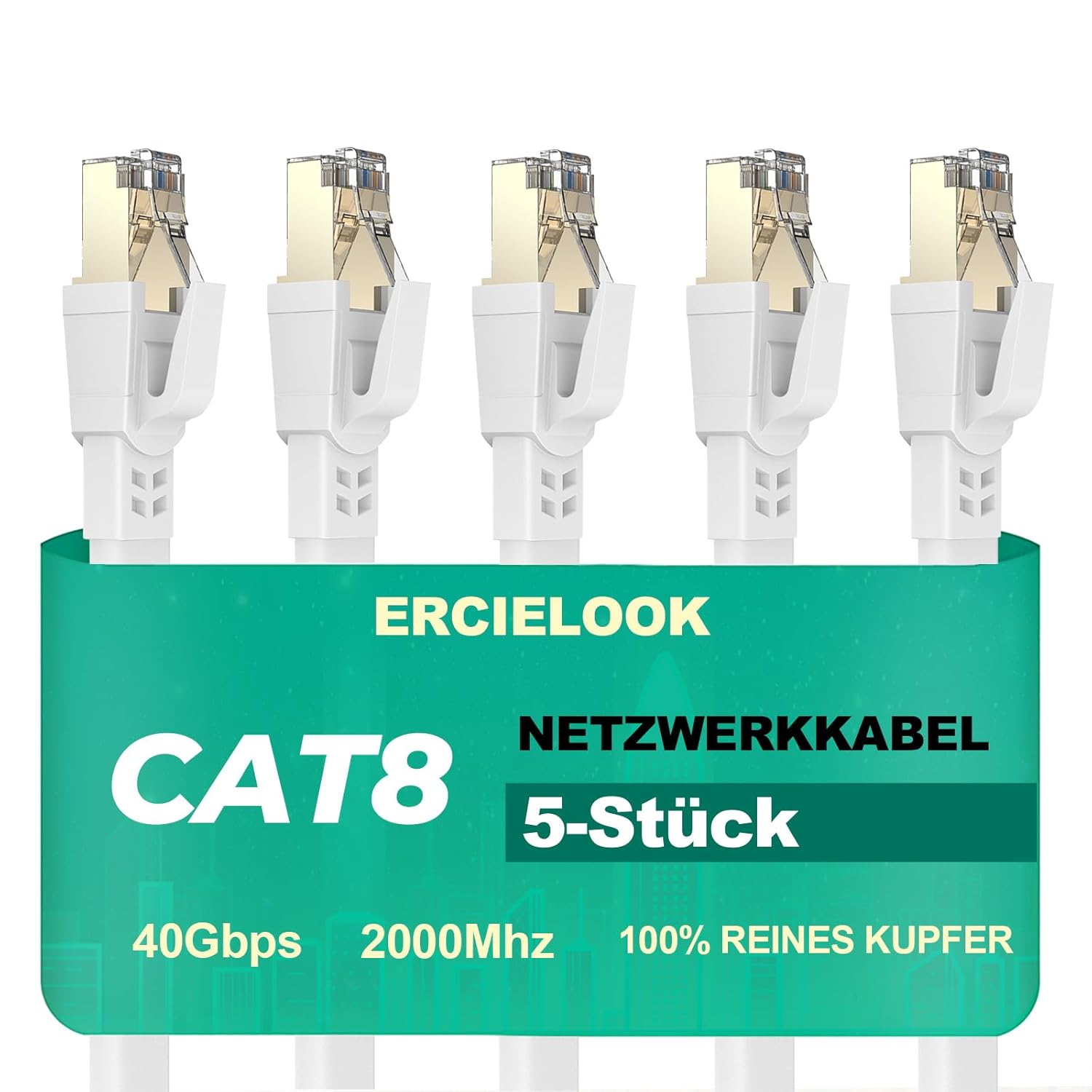 Ercielook Kabel Ethernet Cat8 0,25m