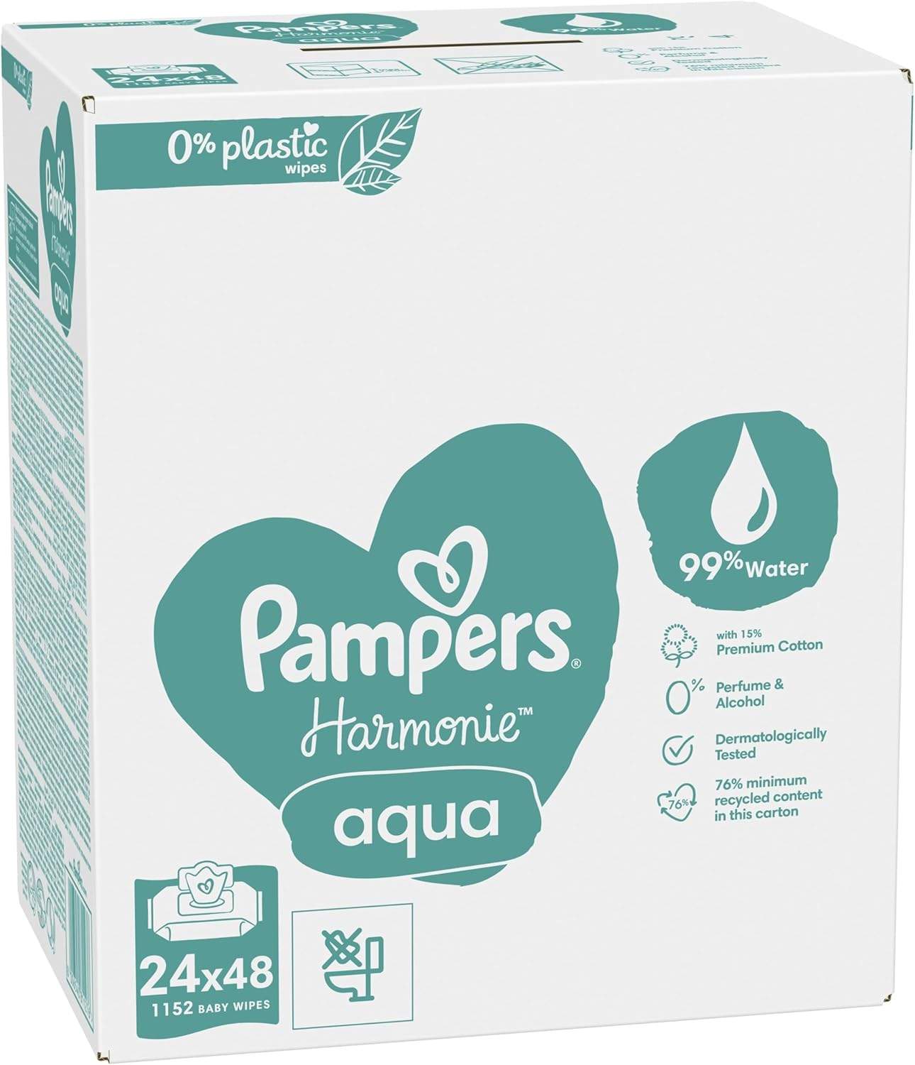 Pampers Harmonie Aqua – zbliżenie na chusteczkę