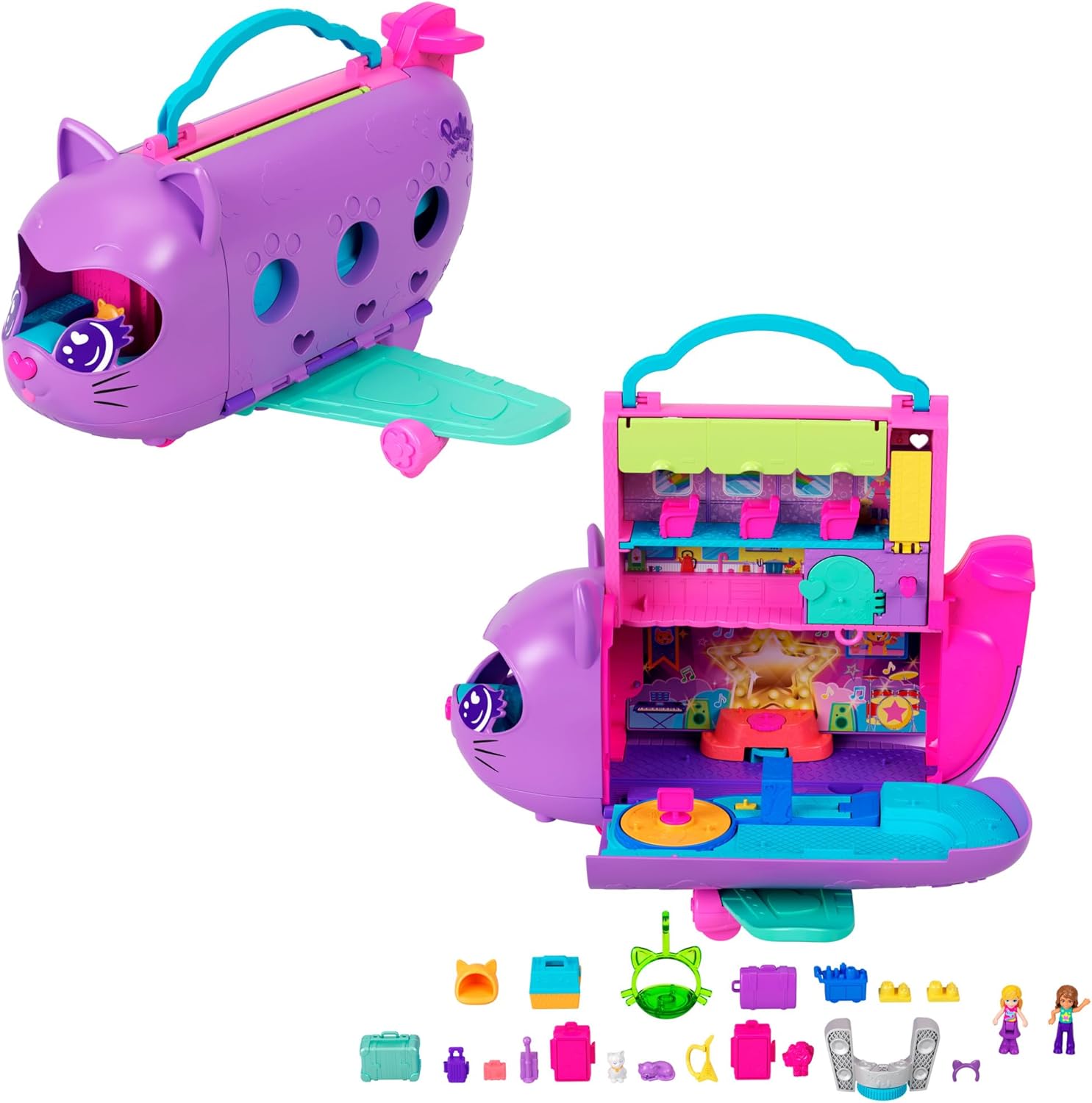 Samolot Polly Pocket Kotolot z widocznymi poziomami