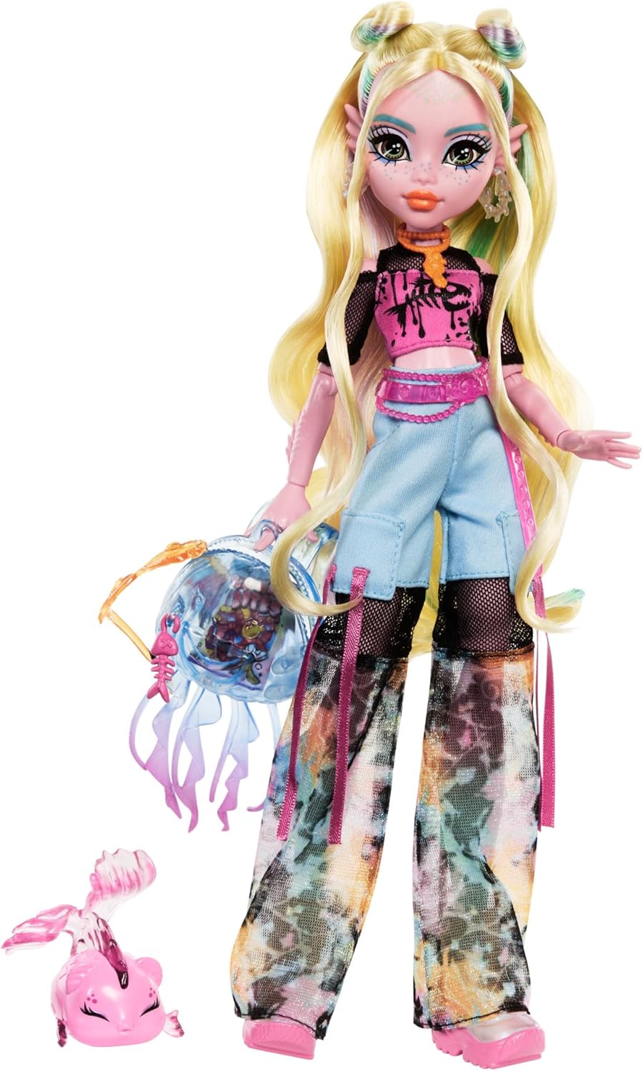 Lalka Monster High Lagoona Blue z piranią Neptuną i akcesoriami