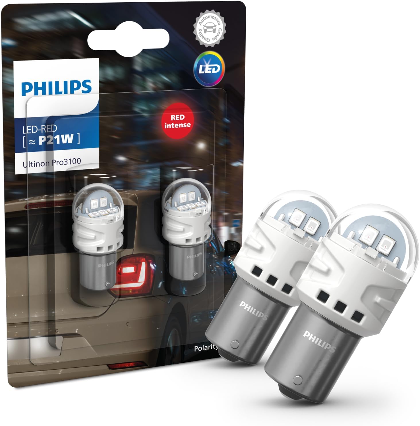 Philips Ultinon Pro3100 LED żarówka sygnalizacyjna czerwona P21W dla samochodu