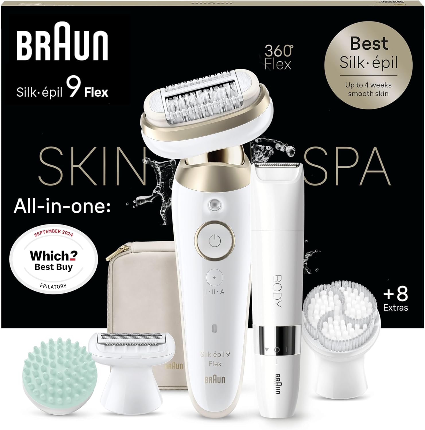 Braun Silk-épil 9 Flex – depilator w kolorze białym i złotym