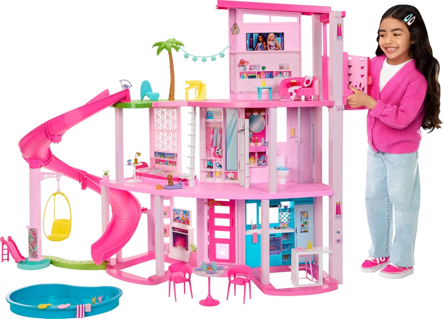 Barbie Dreamhouse z Zjeżdżalnią i Windą – domek marzeń dla lalek