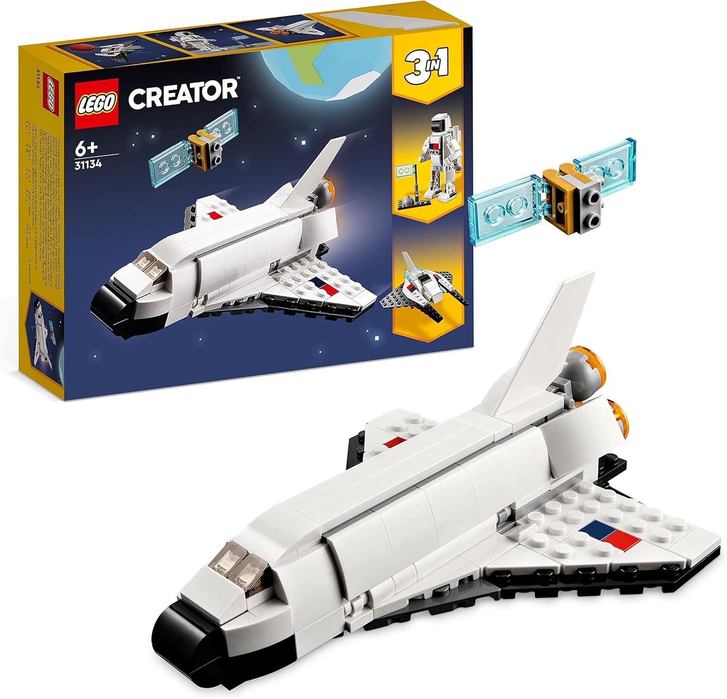 LEGO Creator 3 w 1 - Zestaw Prom Kosmiczny, Figurka Astronauty, Statek Kosmiczny