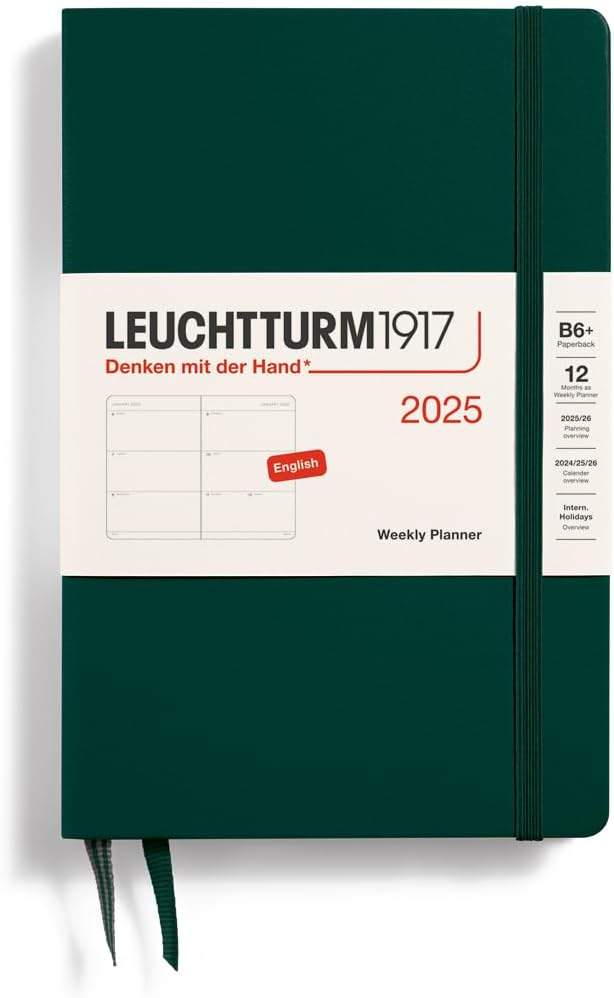 LEUCHTTURM1917 Kalendarz Tygodniowy 2025 - Zielony Planer