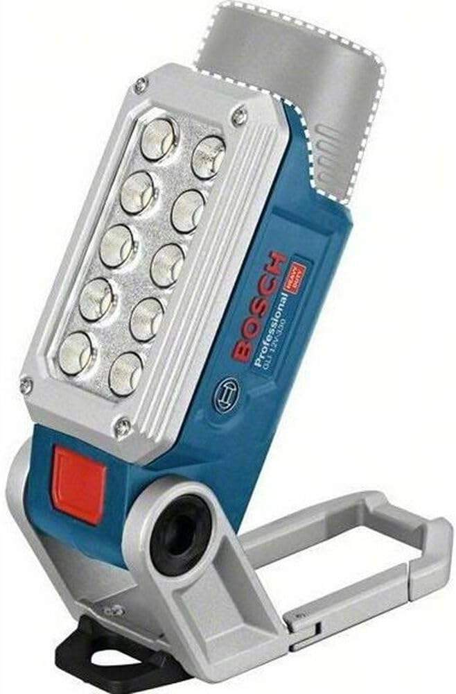 Akumulatorowa lampa LED Bosch Professional w warsztacie