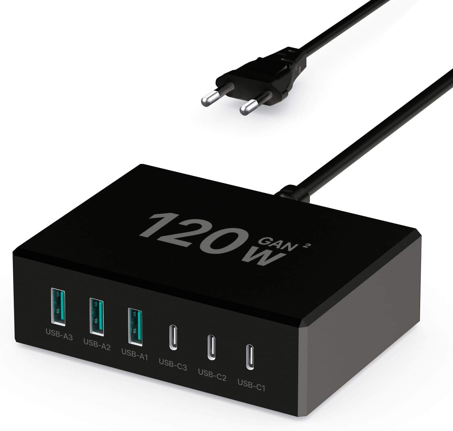 Ładowarka USB C 120 W z 6 portami