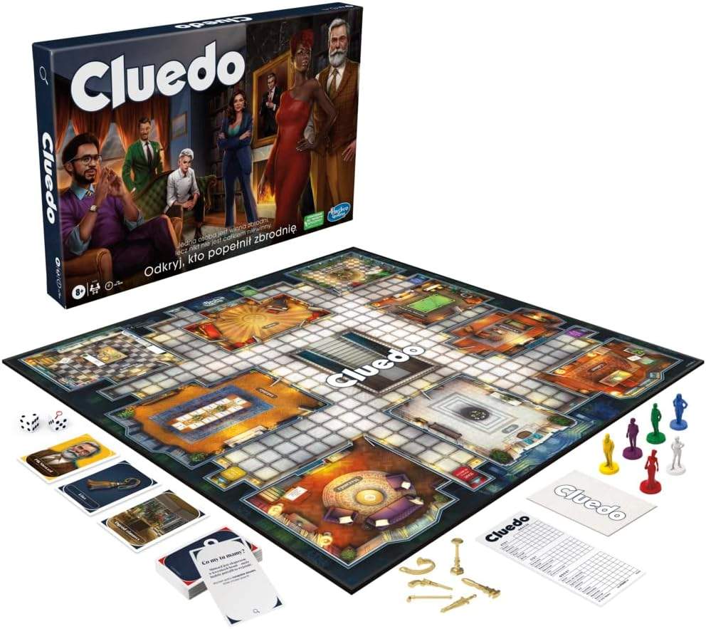 Hasbro Gaming Cluedo - Gra planszowa z pionkami i planszą