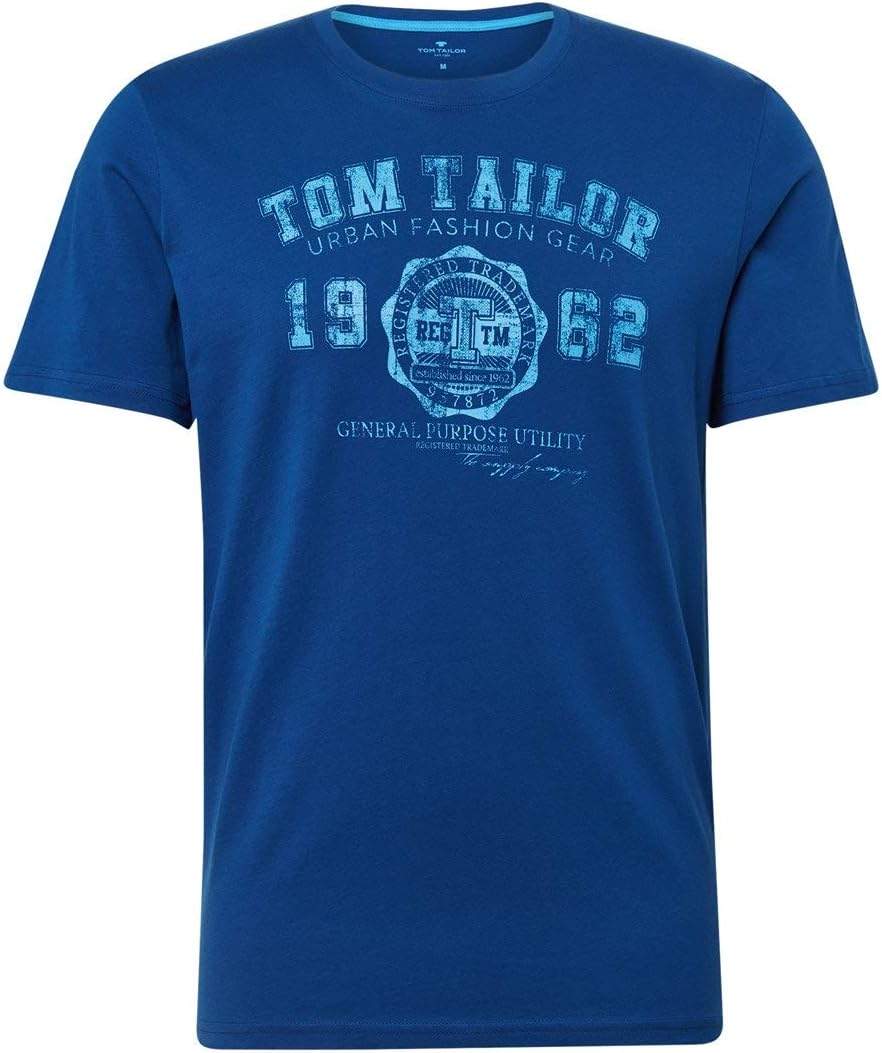 Męski T-shirt z nadrukiem logo TOM TAILOR - przód