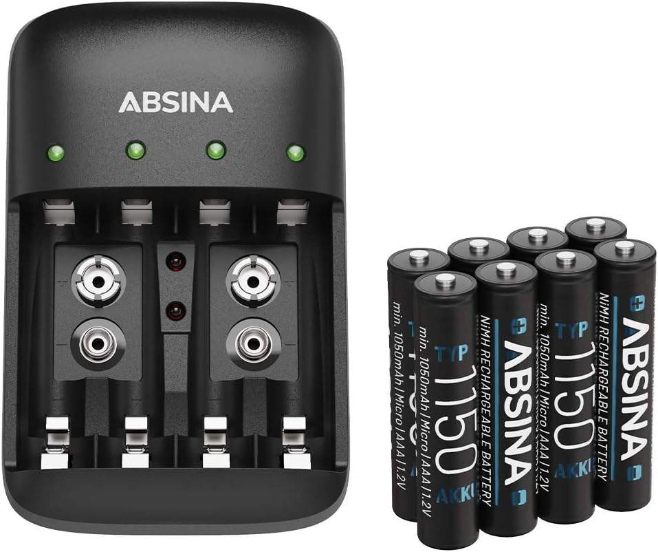 Ładowarka ABSINA X4 z bateriami AAA