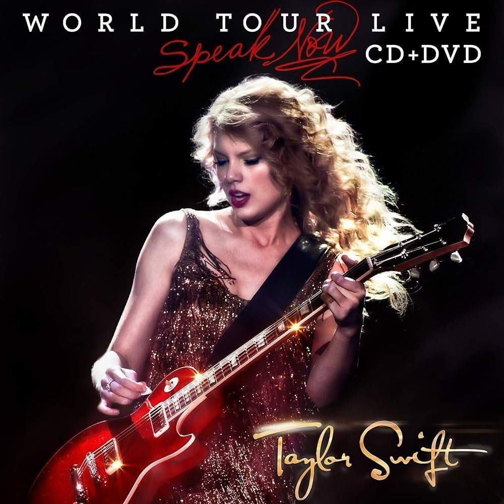 Okładka płyty Speak Now World Tour Live z Taylor Swift w scenicznym kostiumie