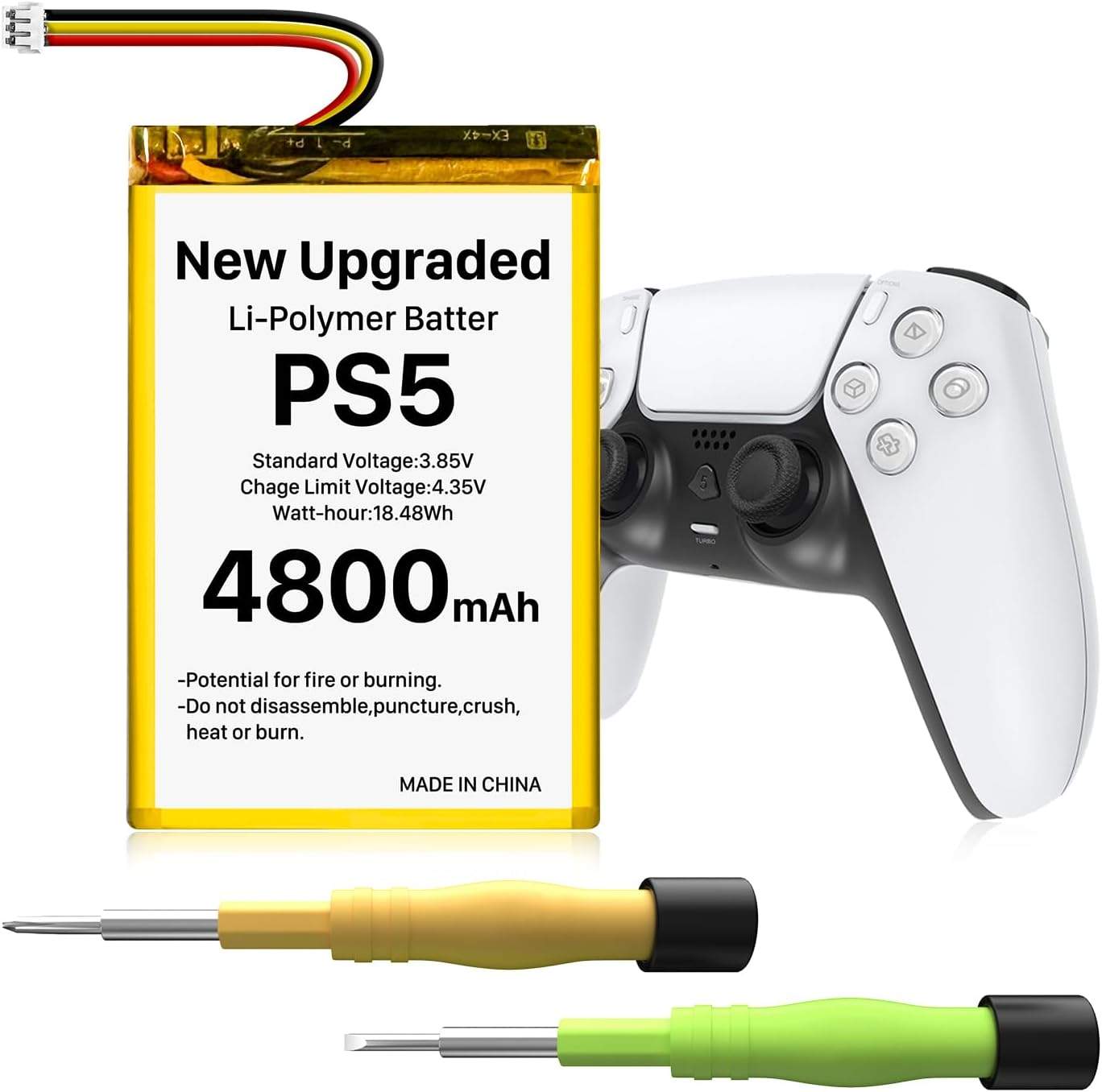 Ulepszony akumulator do kontrolera PS5 – 4800 mAh