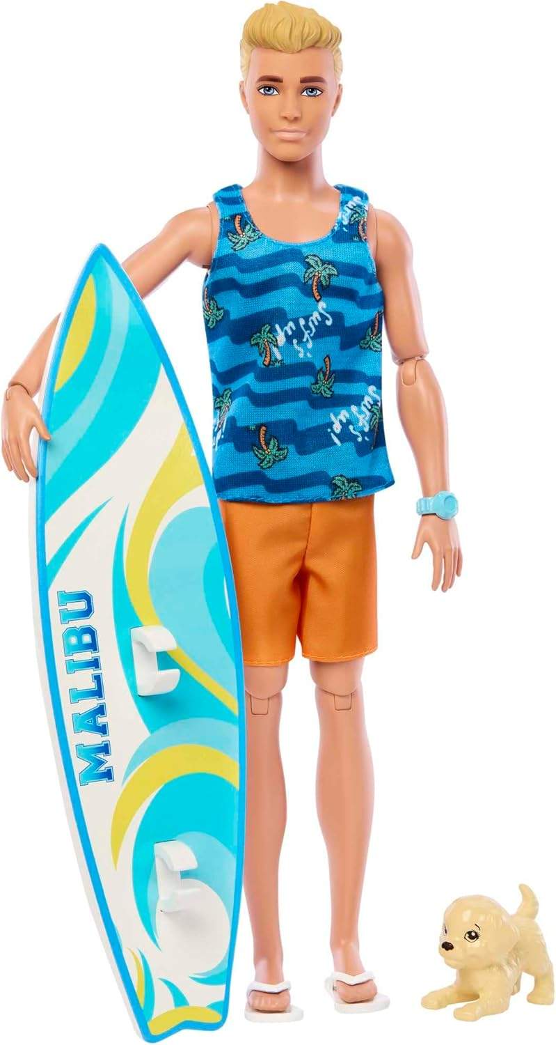 Barbie Ken Surfer Lalka plażowa z deską surfingową