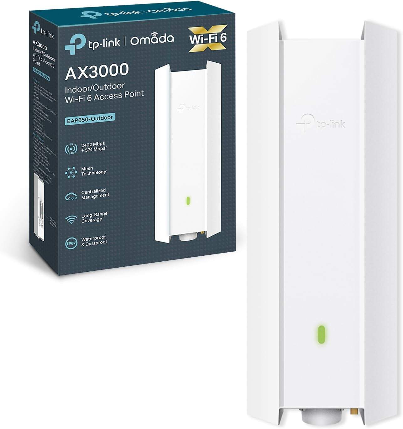 TP-Link EAP650-Outdoor montowany na ścianie budynku