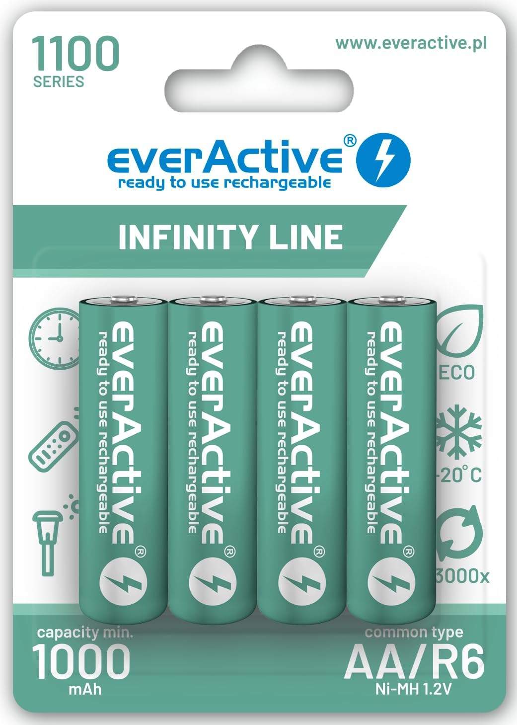 EverActive Akumulatory AA w blisterze 4 sztuki