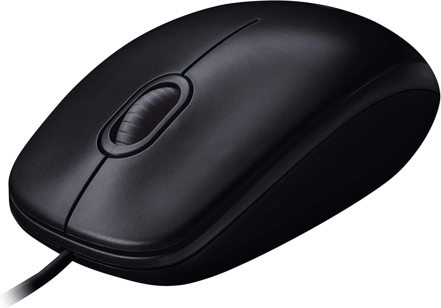 Mysz Logitech M90 widziana z boku z podświetloną rolką scrolla