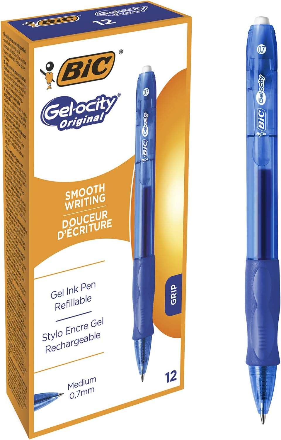 Bic Gel-Ocity 829158 Długopisy Żelowe – Niebieski, 12 sztuk