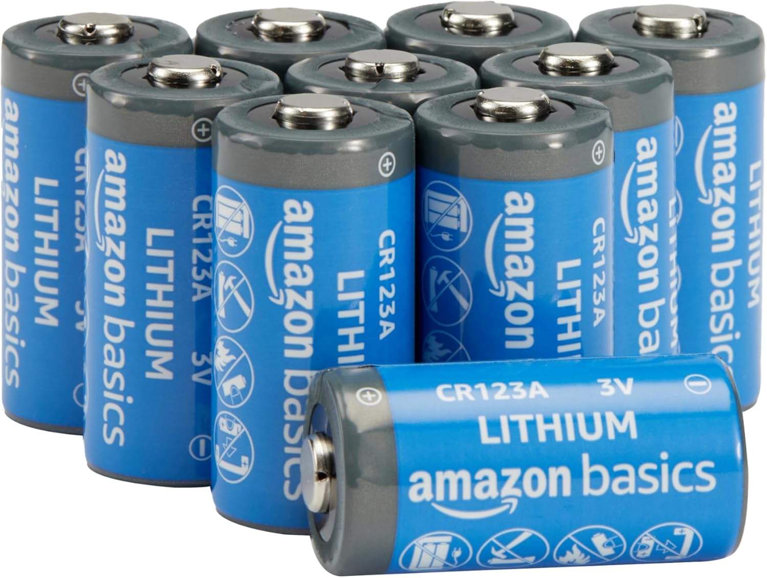 Amazon Basics Baterie litowe CR123A 3 V – opakowanie 10 sztuk