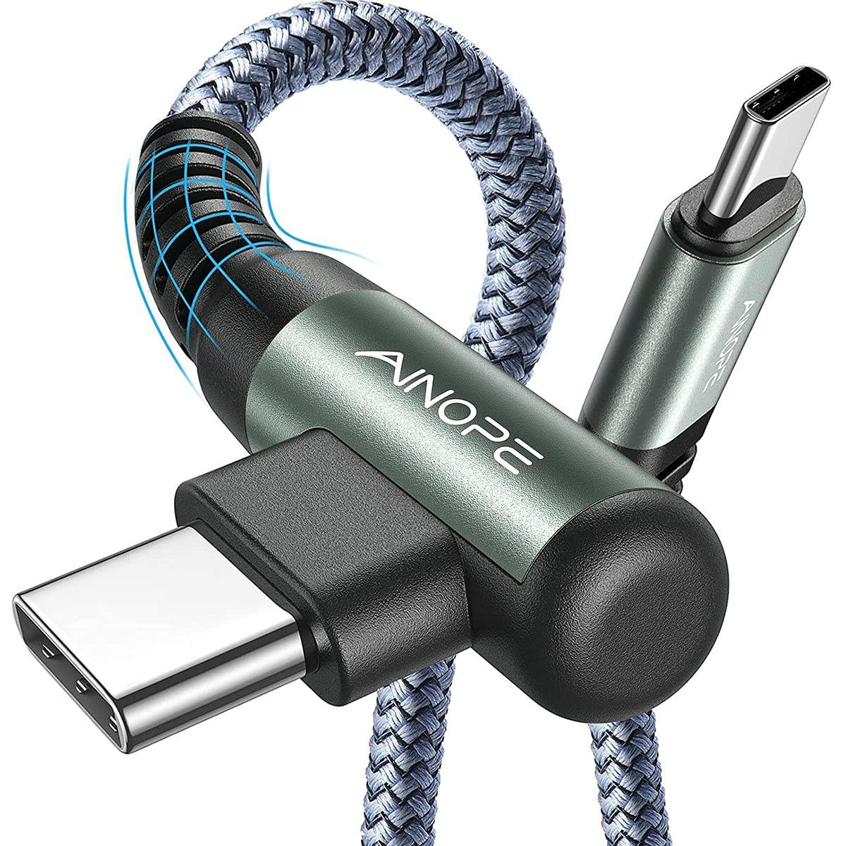 Kabel USB C AINOPE 60W w szarej wersji kolorystycznej