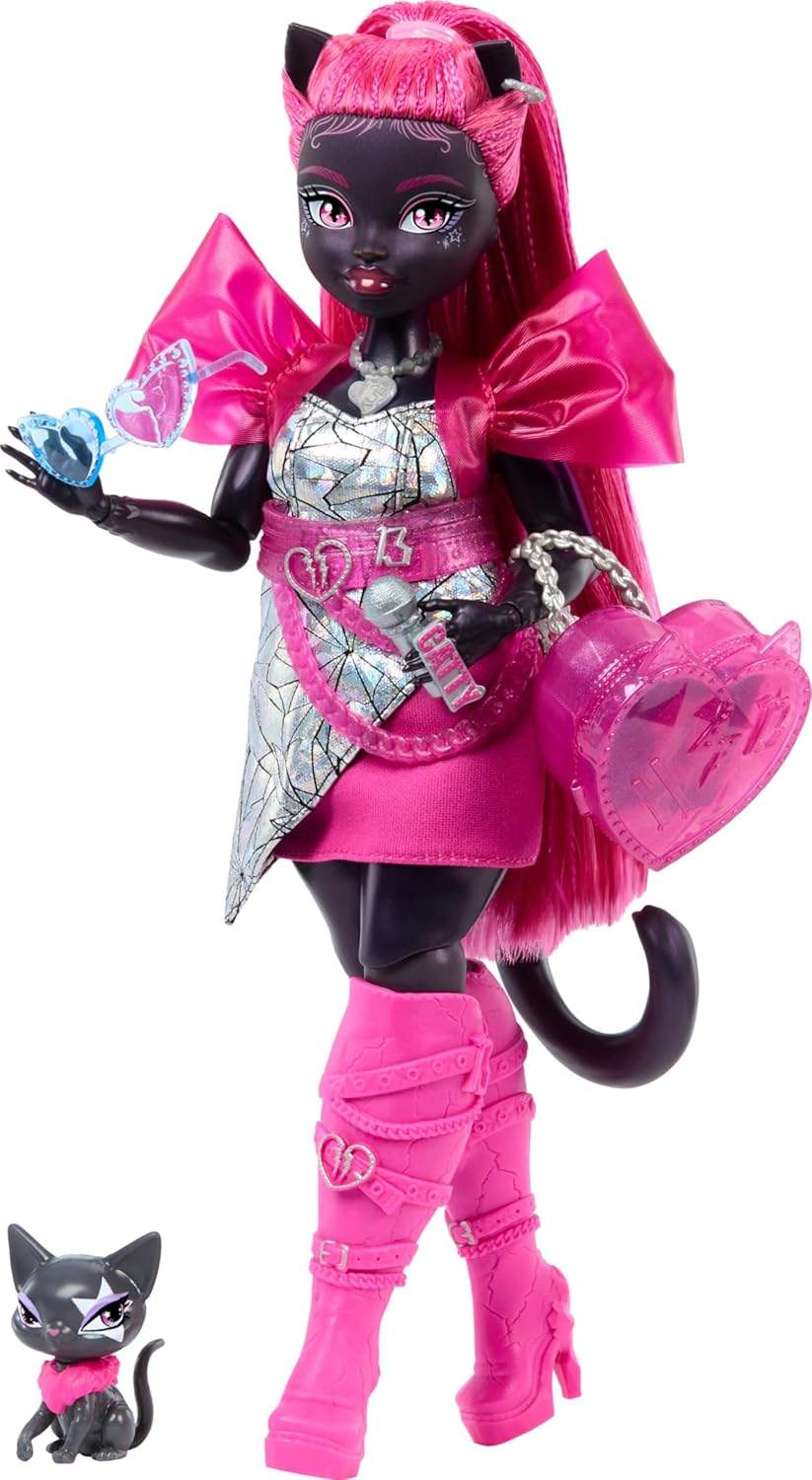 Lalka Monster High Catty Noir z figurką kotka Amulette