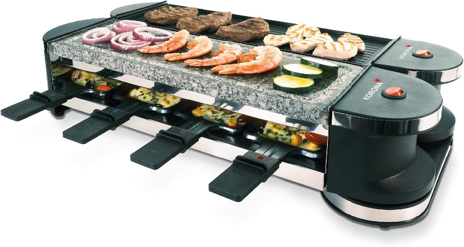 Obrotowy grill raclette z akcesoriami