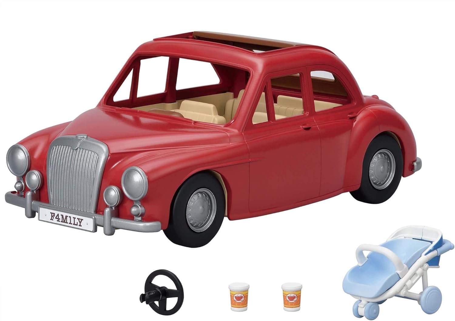 Sylvanian Families Rodzinny Sedan – czerwony samochód z otwieranym bagażnikiem