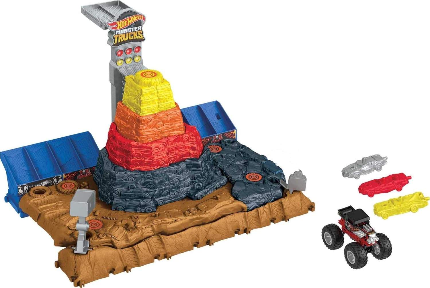 Hot Wheels Monster Trucks Arena Smashers Bone Shaker – Zestaw z Piramidą Demolki