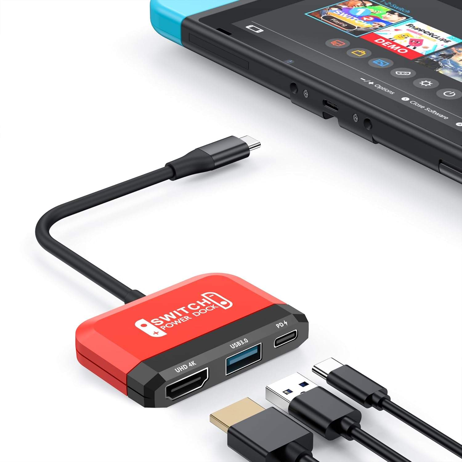 RREAKA Switch Dock porównanie rozmiaru z kartą kredytową