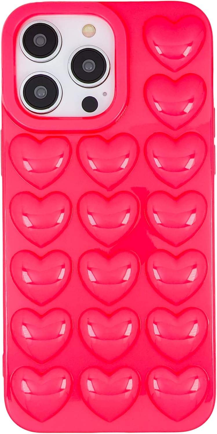 Etui do iPhone 15 Pro Max z wzorem 3D Pop Bubble Heart