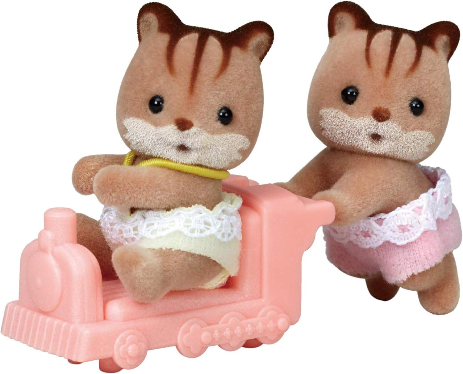 Zestaw Sylvanian Families z bliźniakami wiewiórkami i lokomotywą