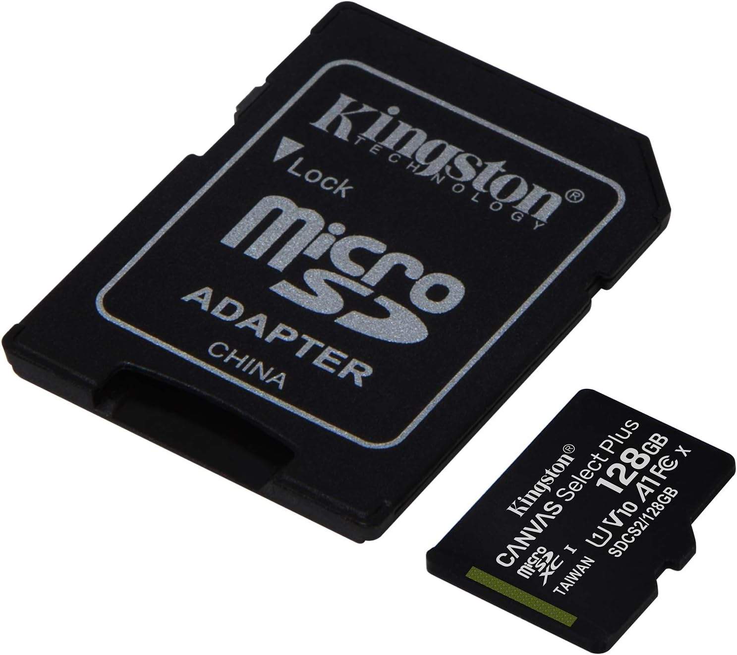 Zbliżenie karty pamięci Kingston 128 GB